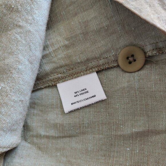 Eileen Fisher Linen‎ Jacket Women M Mandarin Collar Iridescent Lagenlook - Picture 11 of 15
